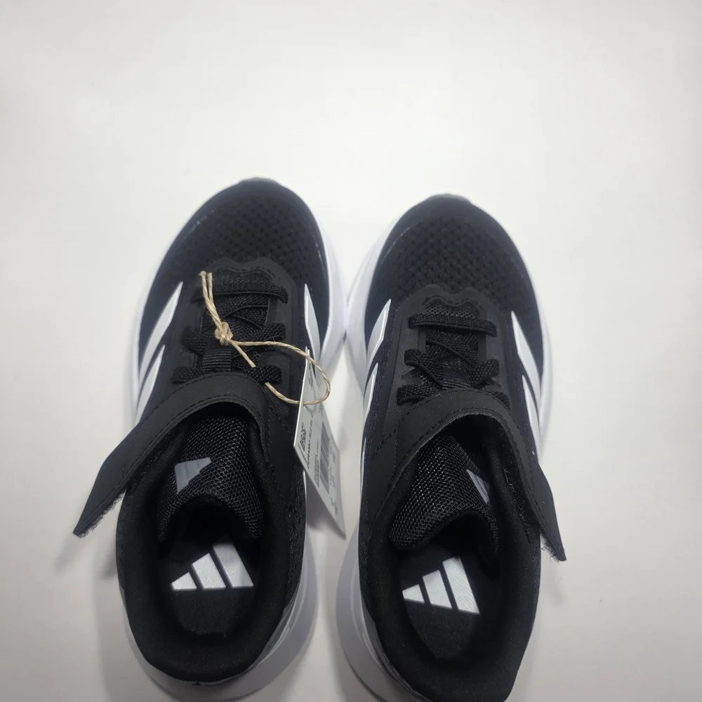 Adidas Duramo SL2 EL C Kids Running Shoes Size 12K Black White Hook & Loop Strap